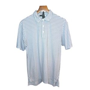 Oobe Polo Shirt Mens Medium Purple Striped Short Sleeve Cotton Blend OB1206